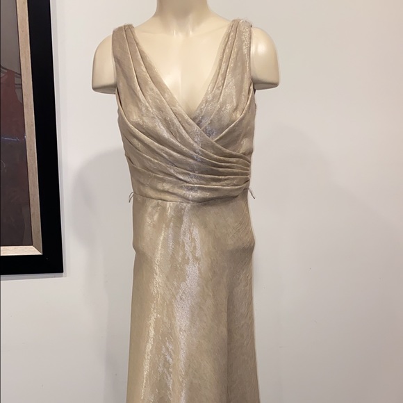 Roland Nivelais Bergdorf Goodman Gold Long Dress high couture Maxi - Picture 2 of 15